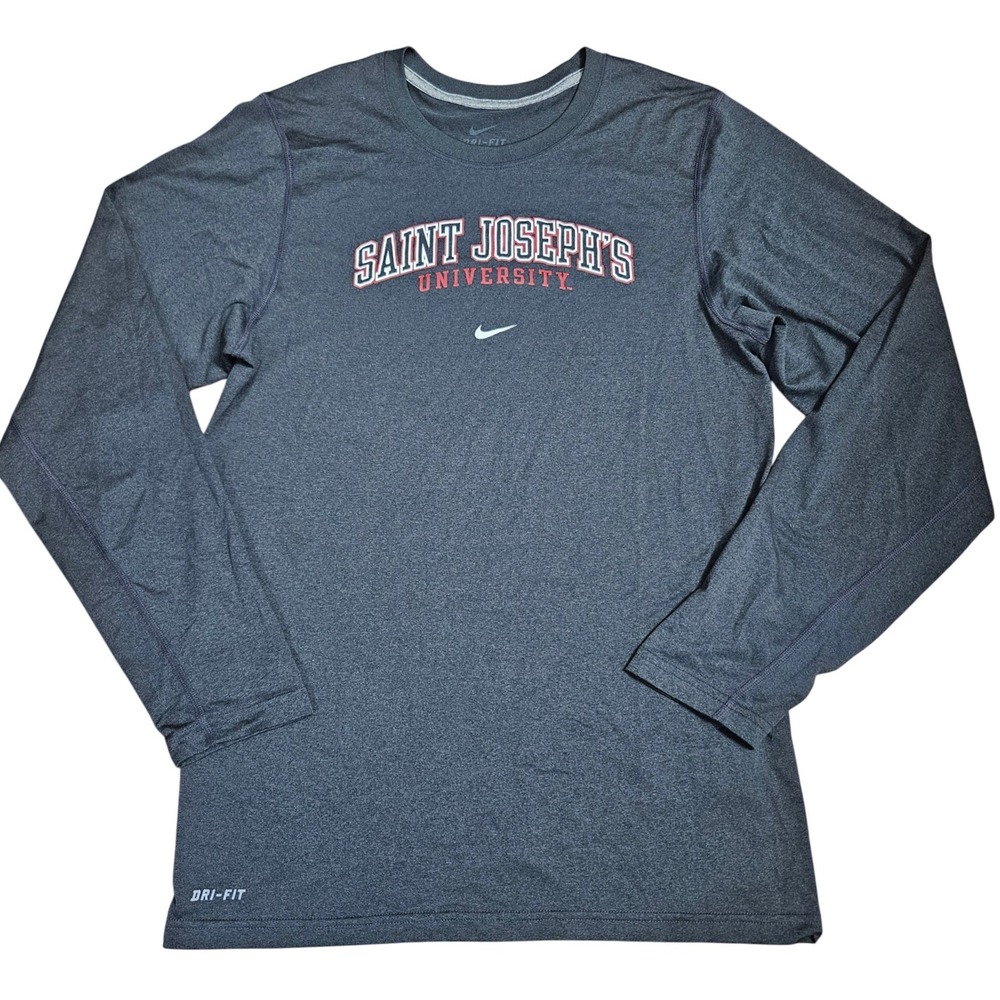 Nike Saint Josephs University Dri-FIT Long Sleeve Shirt Charcoal Heather Women L
